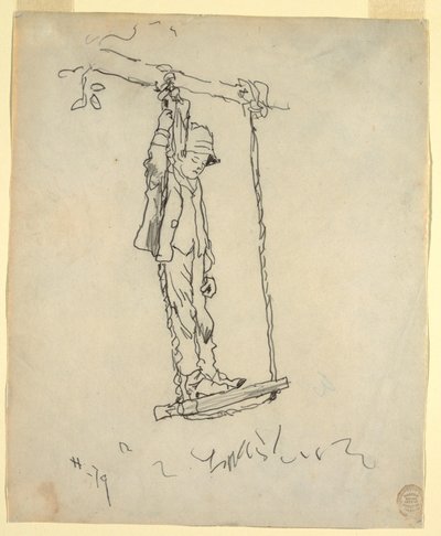 Piirros, Poika keinussa, 1879 tekijältä Winslow Homer