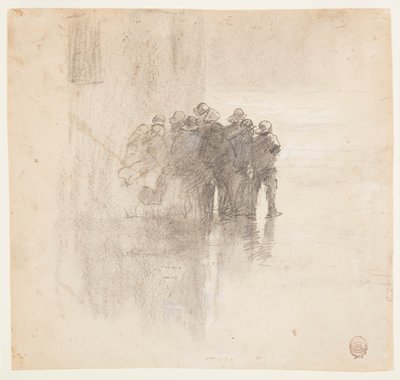 Piirros, Kalastajat öljynahoissa, Cullercoats, Englanti, 1881. tekijältä Winslow Homer