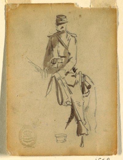 Piirros, ratsuväen upseeri, 1862 tekijältä Winslow Homer