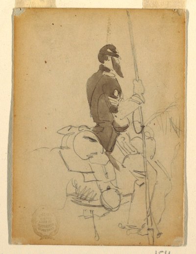 Piirros, ratsumies, 1862 tekijältä Winslow Homer