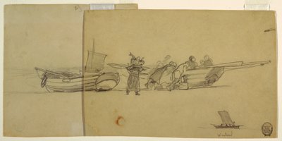 Piirros, osa kalastusaluksesta, Englanti, 1881-82. tekijältä Winslow Homer