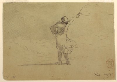 Piirros, "Punainen valo", luultavasti 1883 tekijältä Winslow Homer
