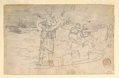 Piirros, Punainen valo, luultavasti 1883 tekijältä Winslow Homer