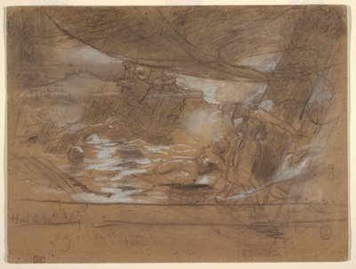 Piirros, laivan kansi ja kaksi naista, mahdollisesti 15. heinäkuuta 1886. tekijältä Winslow Homer
