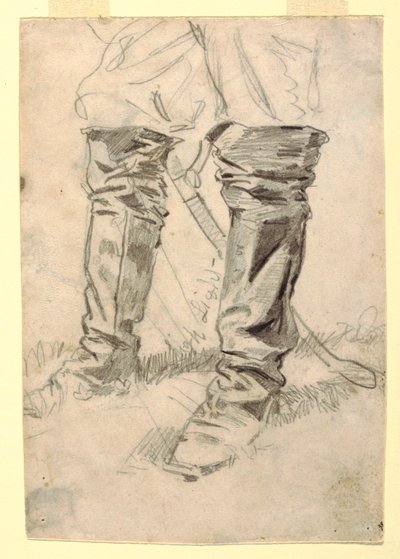 Piirros, Ratsuväen upseerin saappaiden tutkimus, 1862-64 tekijältä Winslow Homer