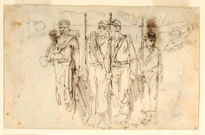 Piirros, Kävelyhaavoittuneet, 1861-62 tekijältä Winslow Homer
