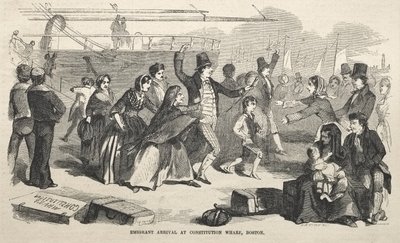 Siirtolaisten saapuminen Constitution Wharfille Bostoniin tekijältä Winslow Homer