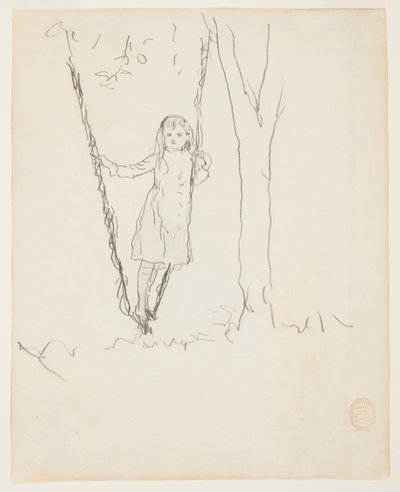 Tyttö seisoo keinussa tekijältä Winslow Homer