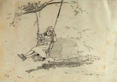 Tyttö keinussa, 1879 tekijältä Winslow Homer