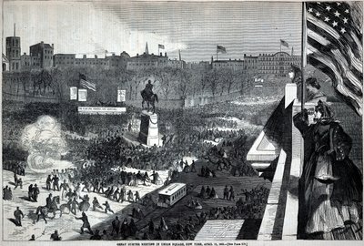 Suuri Sumterin kokous Union Squarella, New Yorkissa, 11. huhtikuuta, Harper