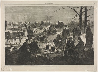 Vaunujunan pysähtyminen, 1864. tekijältä Winslow Homer