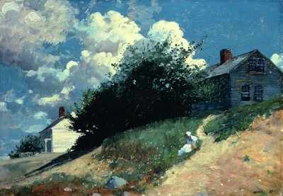 Taloja kukkulalla, 1879 tekijältä Winslow Homer