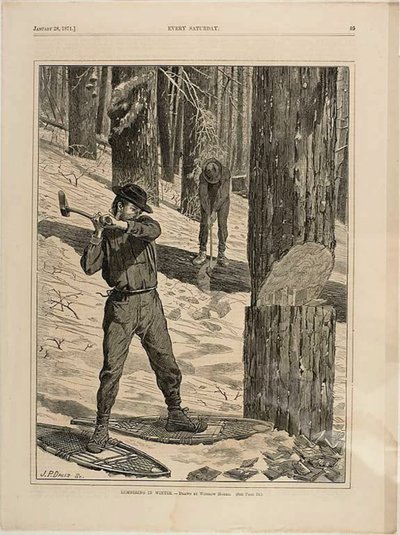 Puunkorjuu talvella tekijältä Winslow Homer