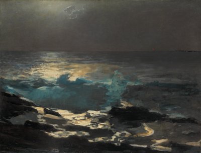 Moonlight, Wood Island Light, 1894. tekijältä Winslow Homer