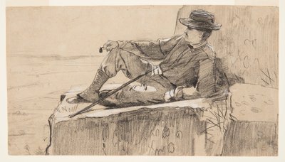 Vuorikiipeilijä lepää tekijältä Winslow Homer