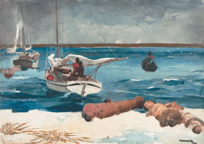 Nassau, 1899 (wc ja grafiitti luonnonvalkoiselle vohvelipaperille). tekijältä Winslow Homer