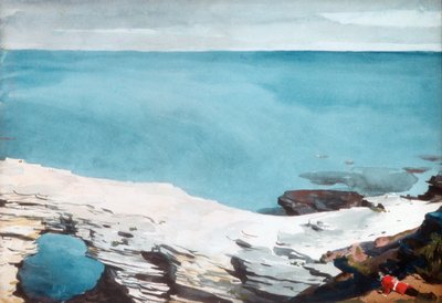 Natural Bridge, Bermuda, n.1901 (wc ja grafiitti valkoiselle paperiarkille). tekijältä Winslow Homer