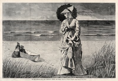 Rannalla – Kaksi yhtiötä, kolme ei yhtään, 1872. tekijältä Winslow Homer