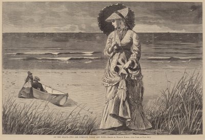 On the Beach - Two are Company, Three are None, julkaistu 1872. tekijältä Winslow Homer