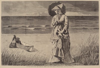On the Beach - Two are Company, Three are None, julkaistu 1872. tekijältä Winslow Homer