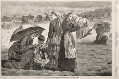 Rannalla Long Branchissa - The Childrens Hour, 1874. tekijältä Winslow Homer