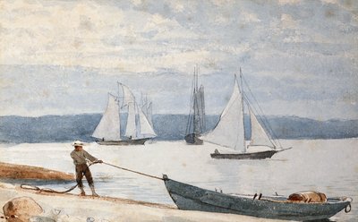 Pulling the Dory, 1880 tekijältä Winslow Homer