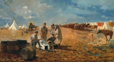 Sadepäivä leirillä, 1871 tekijältä Winslow Homer