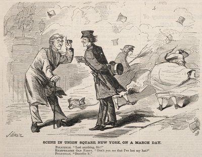 Kohtaus Union Squarella New Yorkissa maaliskuun päivänä 1860. tekijältä Winslow Homer