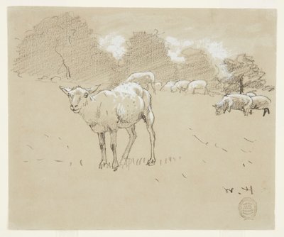 Lampaat laiduntavat pellolla tekijältä Winslow Homer