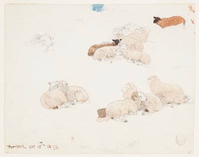 Lampaat lepäävät tekijältä Winslow Homer