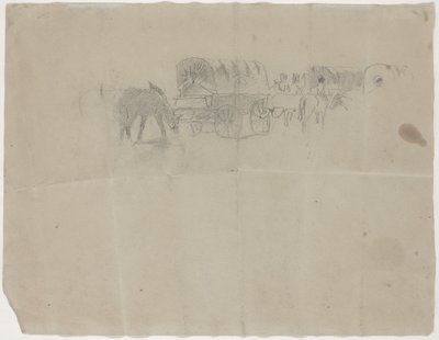 Supply Train and Mules [verso], 1864. tekijältä Winslow Homer