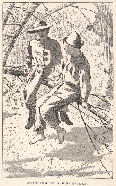 Keinuminen koivulla, nuortenlehti, kesäkuu 1867. tekijältä Winslow Homer