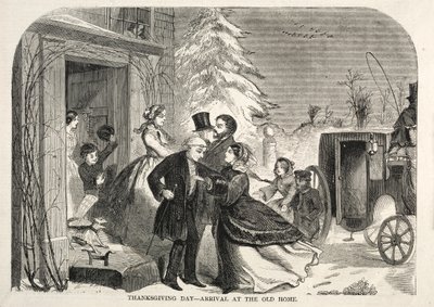 Kiitospäivä - saapuminen vanhaan kotiin tekijältä Winslow Homer