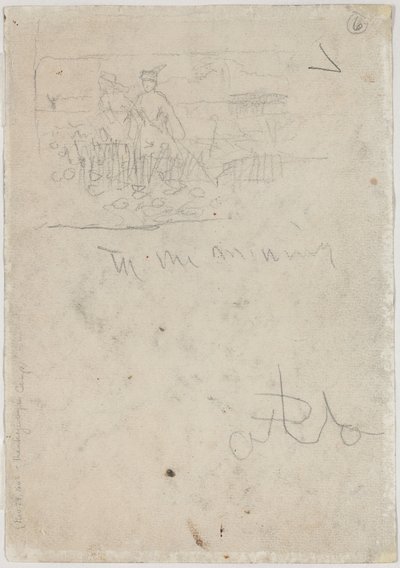 Kiitospäivä leirissä [verso], n.d. tekijältä Winslow Homer