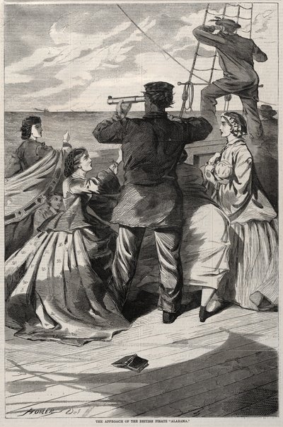 Brittiläisen merirosvo Alabaman lähestymistapa, 1863. tekijältä Winslow Homer