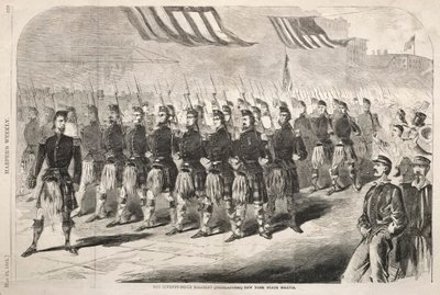 Seitsemänkymmentäyhdeksännen rykmentin Highlanders New Yorkin osavaltion miliisi, 1861. tekijältä Winslow Homer