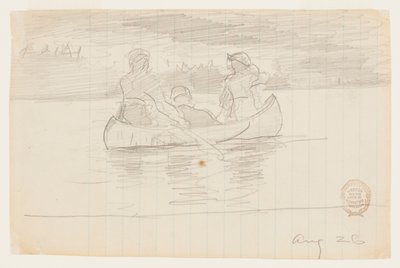Kolme miestä kanootissa, Il Manigne, Quebec tekijältä Winslow Homer