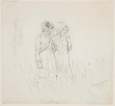 Kaksi tyttöä pellolla tekijältä Winslow Homer