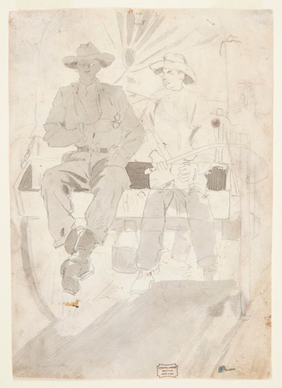 Kaksi miestä armeijan vaunussa tekijältä Winslow Homer