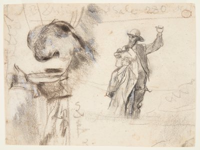 Kaksi tutkimusta merimiehestä, jolla on nostettu käsivarsi tekijältä Winslow Homer