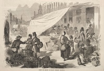 Näkymä South Market Streetillä, Bostonissa, 1857. tekijältä Winslow Homer