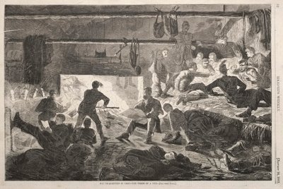 Winter Quarters in Camp - The Inside of a Hut, 1863. tekijältä Winslow Homer