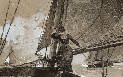 Purjehdustyttö, 1880 tekijältä Winslow Homer