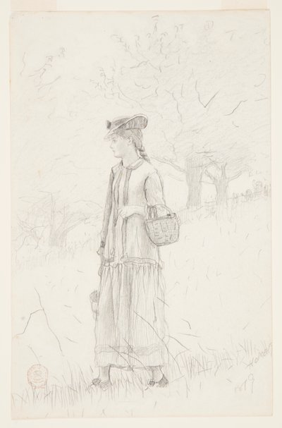 Nuori nainen kantaa koria tekijältä Winslow Homer