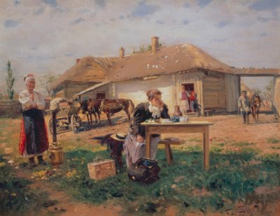 Opettajan saapuminen kylään tekijältä Wladimir Jegorowitsch Makowski