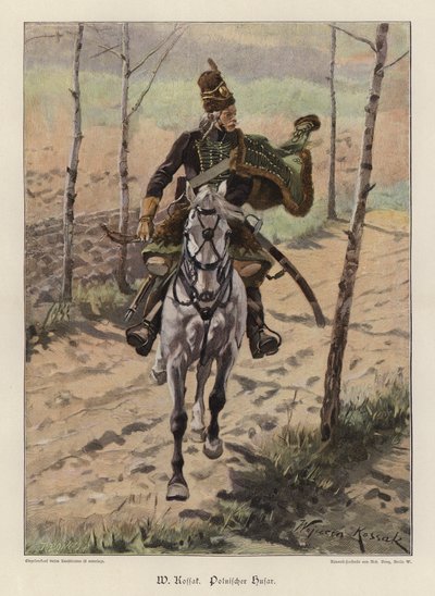 Puolan husaari (väri litho) tekijältä Wojciech Kossak