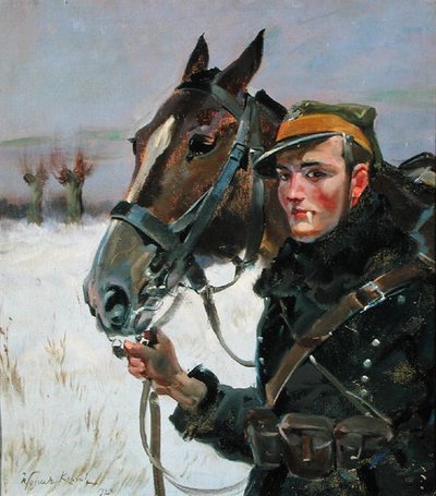 Sotilas hevosen kanssa tekijältä Wojciech Kossak