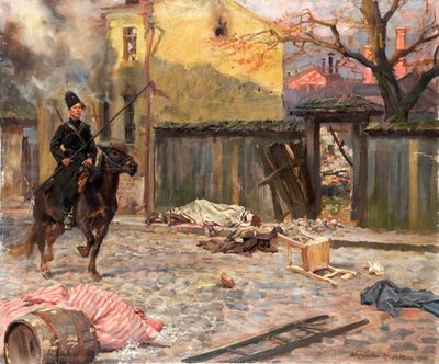 The Raid Pogrom, 1907. tekijältä Wojciech Kossak