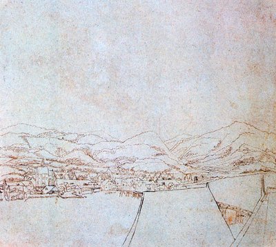 Näkymä Urfahrista, c1510-1553 tekijältä Wolf Huber