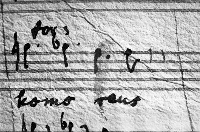 Mozartin Requiemin partituuri, viimeiset nuotit, jotka hän kirjoitti ... tekijältä Wolfgang Amadeus Mozart